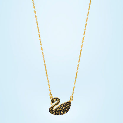 Golden Necklace with a Stone Swan