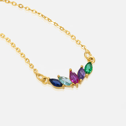 Golden Necklace with Multi Colored Stone