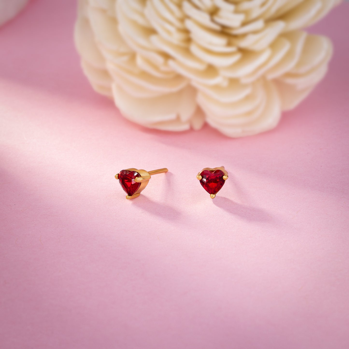 pair of red sapphire earrings