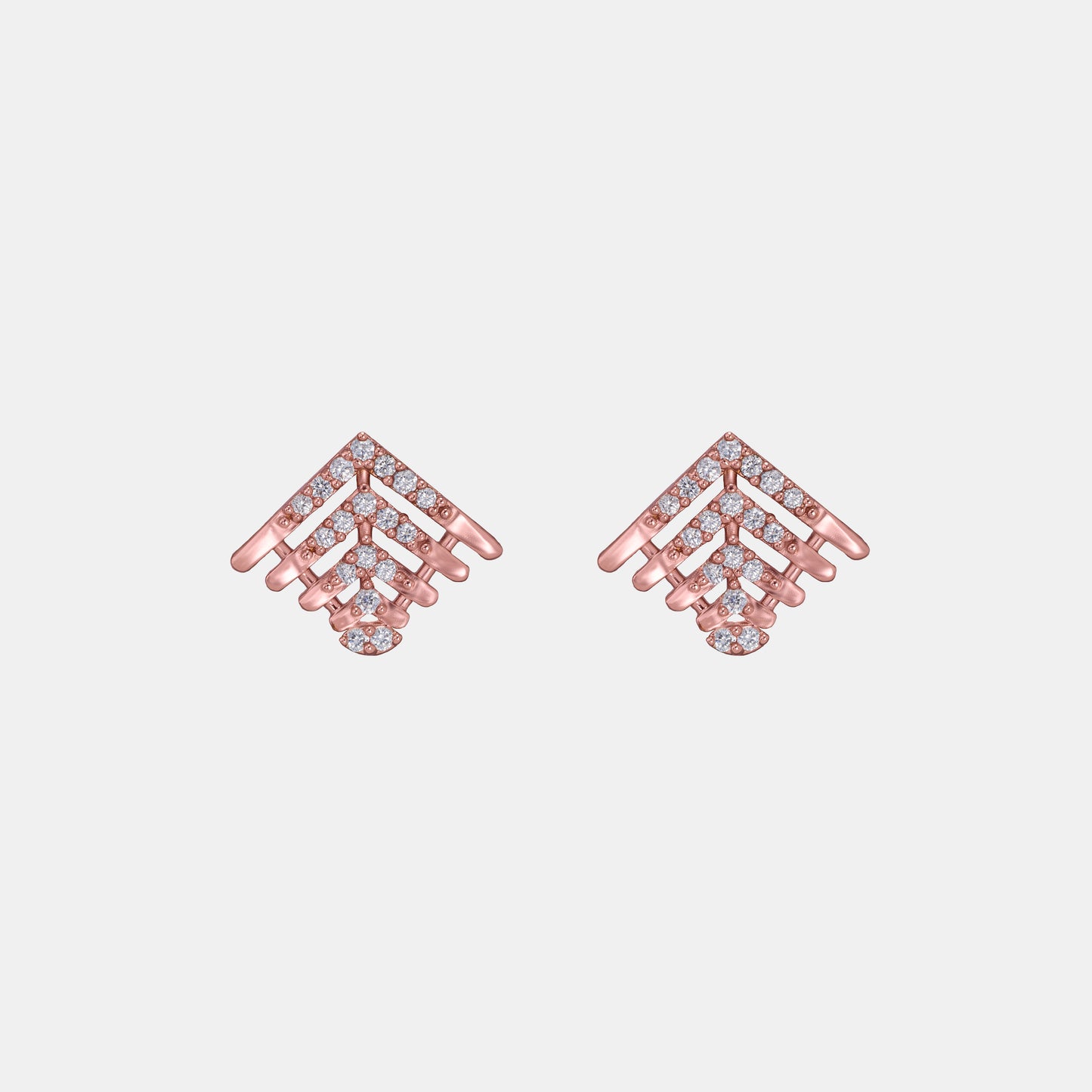 the rose gold earrings with diamonds