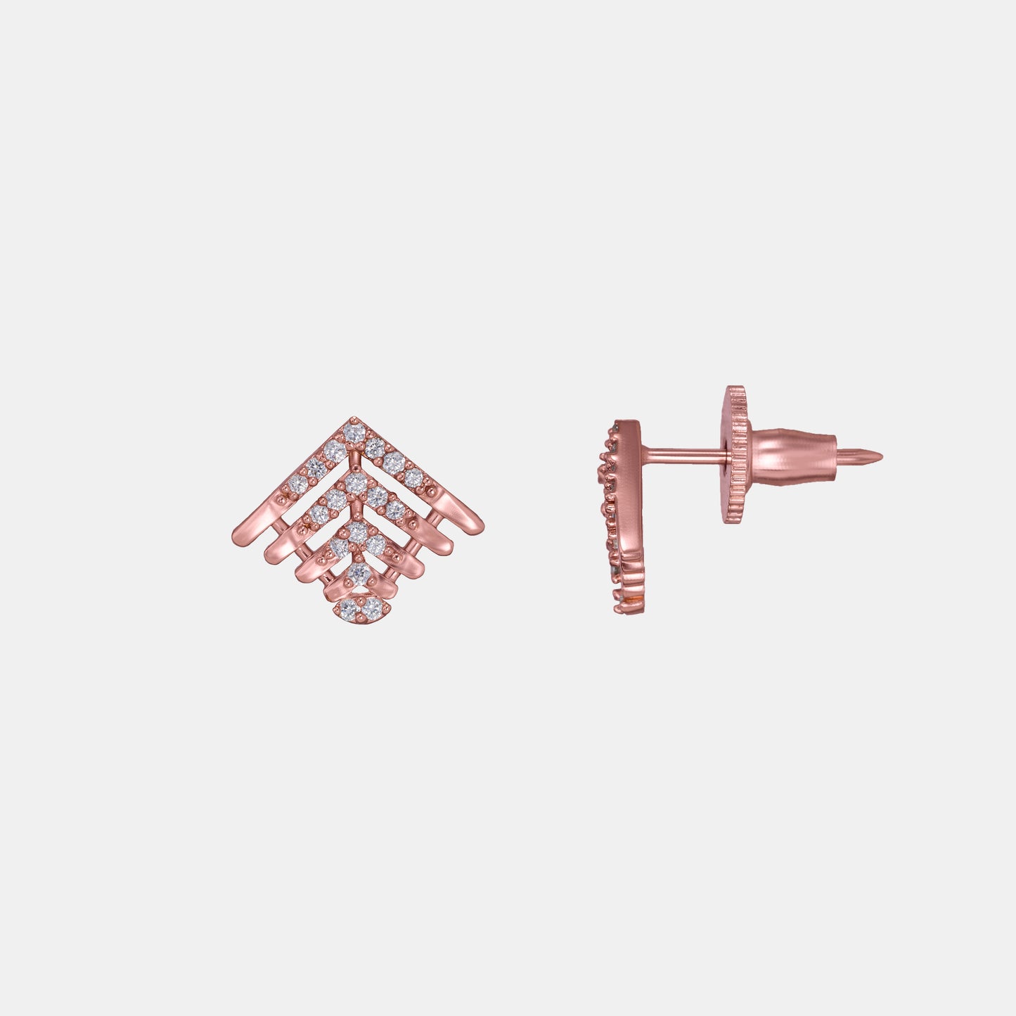 the rose gold earrings with diamonds