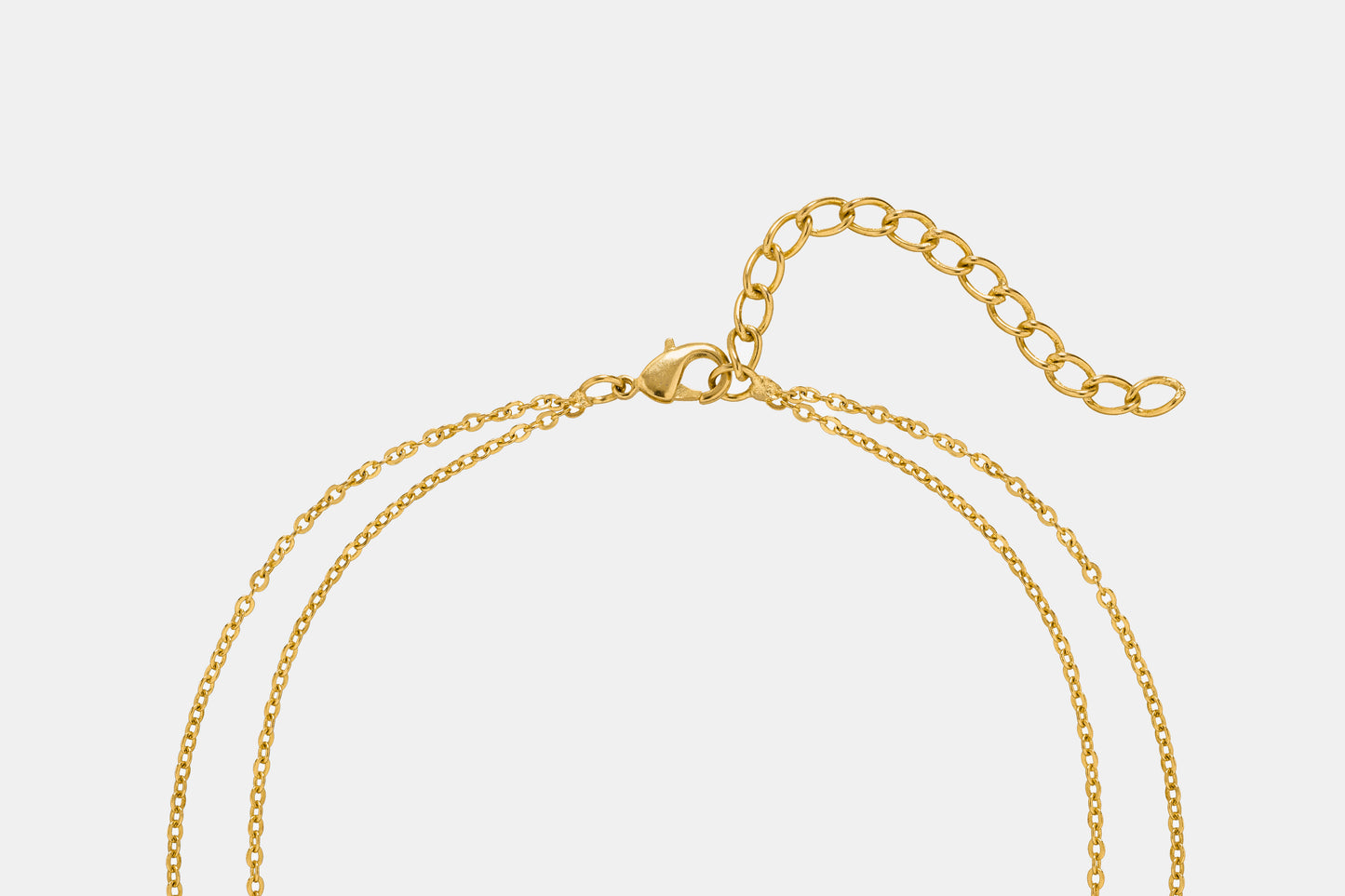 dual layered golden chain necklace with stone