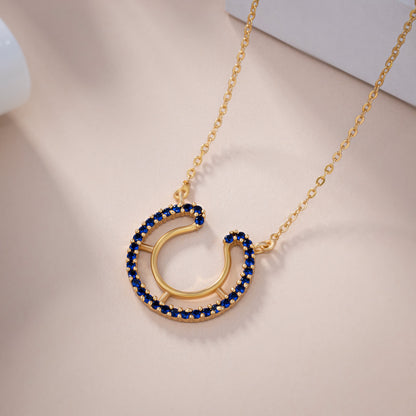 Luck with this Stunning Golden Horseshoe Necklace