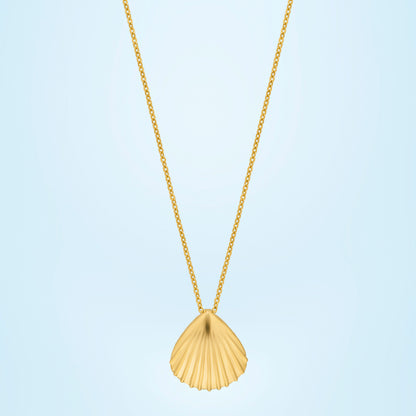 Golden Necklace with a Shell on it