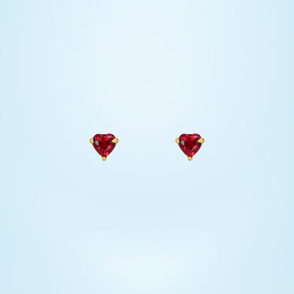 Pair of Red Sapphire Earrings