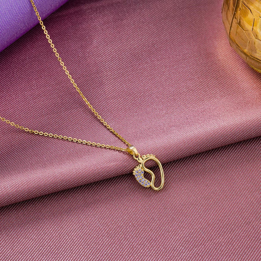 Golden Necklace with a Diamond Pendant