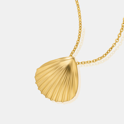 Golden Necklace with a Shell on it