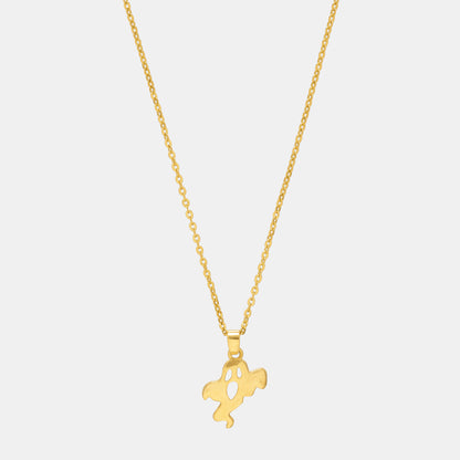 Golden Necklace with a Small Ghost  on it