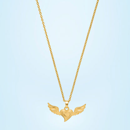 Golden Necklace with a Bird on it