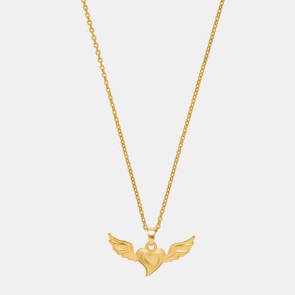 Golden Necklace with a Bird on it