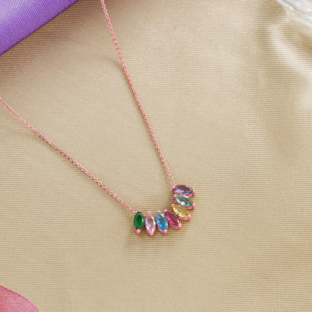 necklace with colorful stones