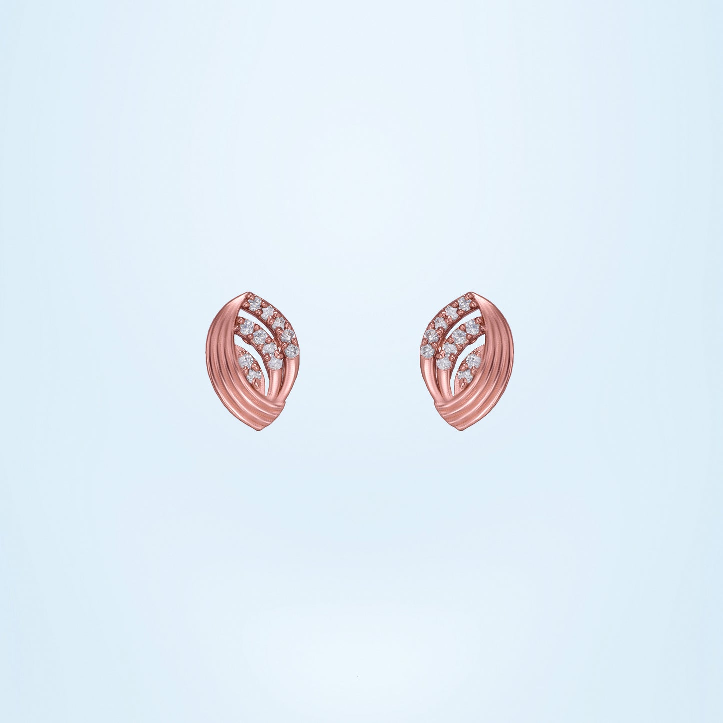 elegant rose gold earrings adorned with shimmering diamonds