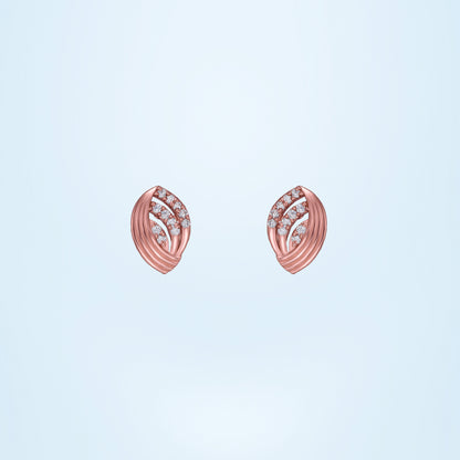 Elegant Rose Gold Earrings Adorned with Shimmering Diamonds