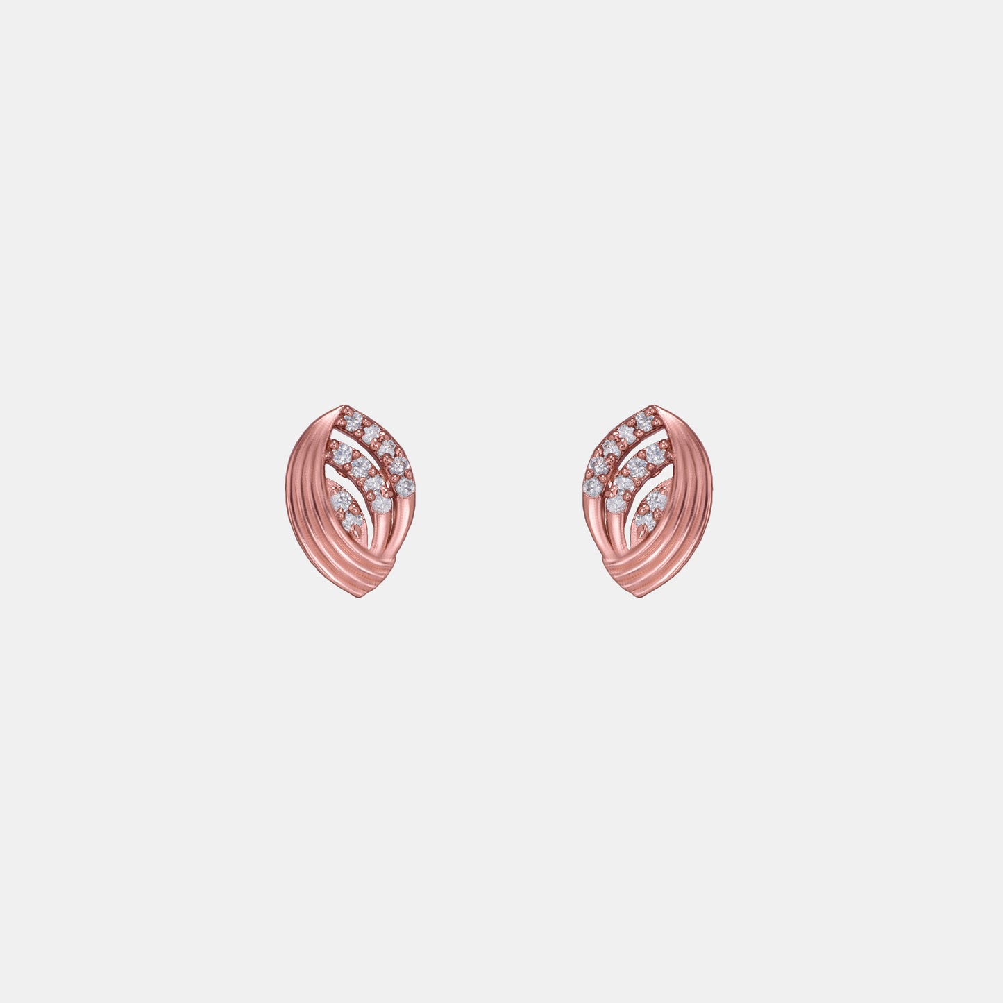 elegant rose gold earrings adorned with shimmering diamonds