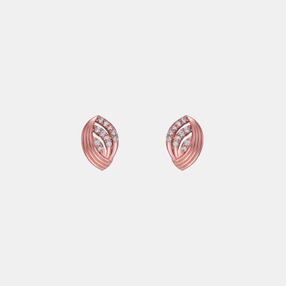 Elegant Rose Gold Earrings Adorned with Shimmering Diamonds