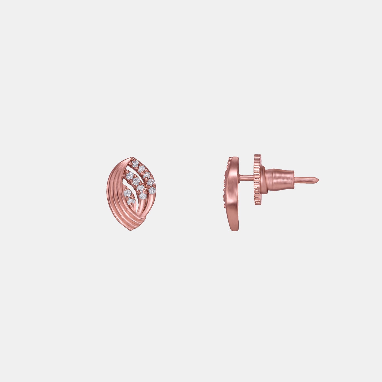 elegant rose gold earrings adorned with shimmering diamonds