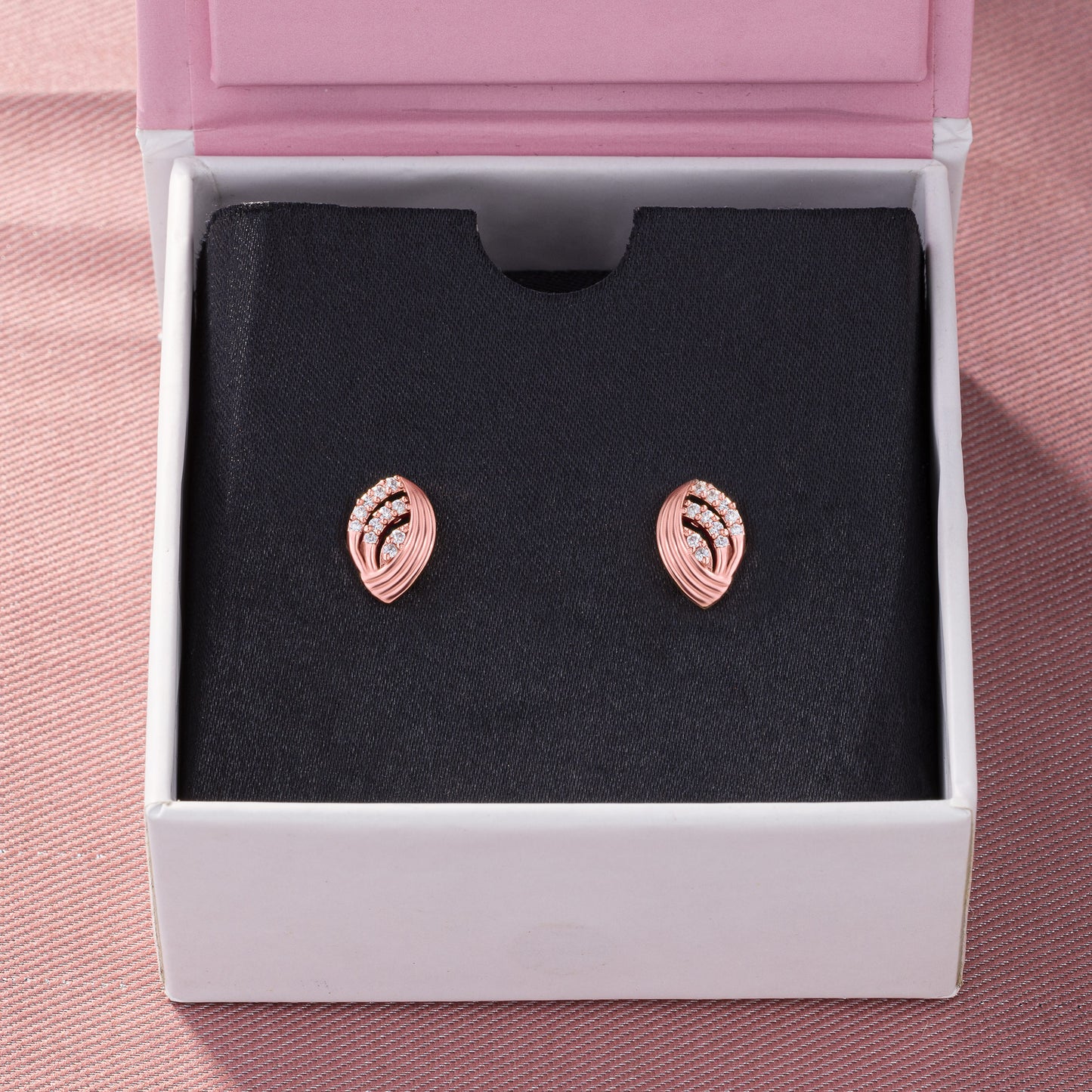 elegant rose gold earrings adorned with shimmering diamonds