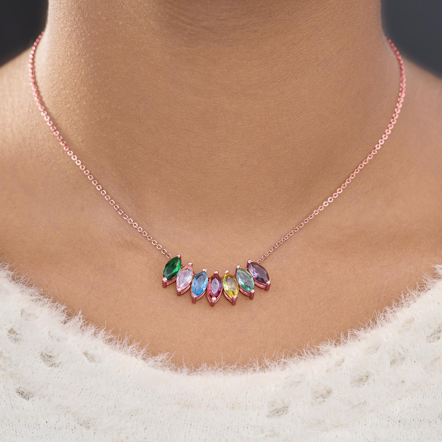 necklace with colorful stones