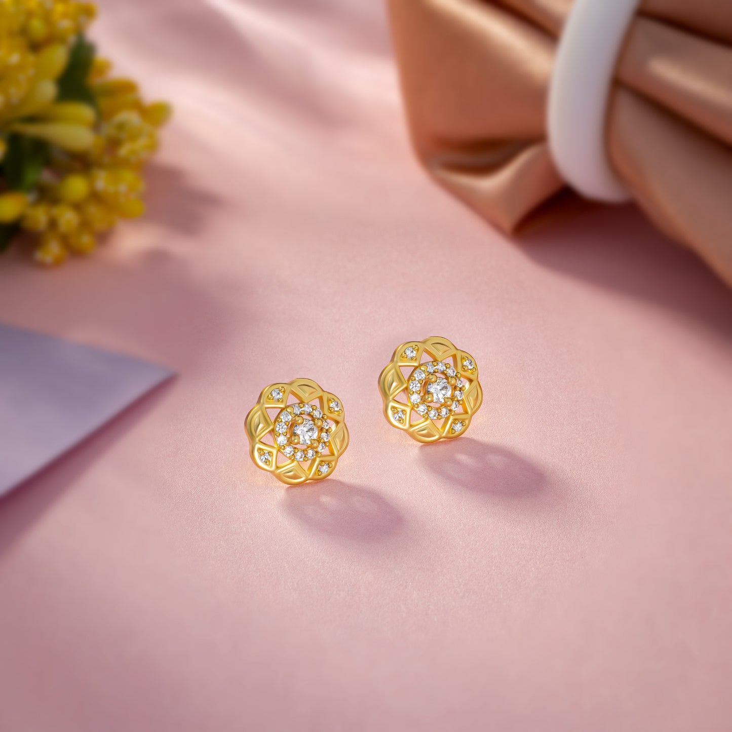 white radiant lotus studs