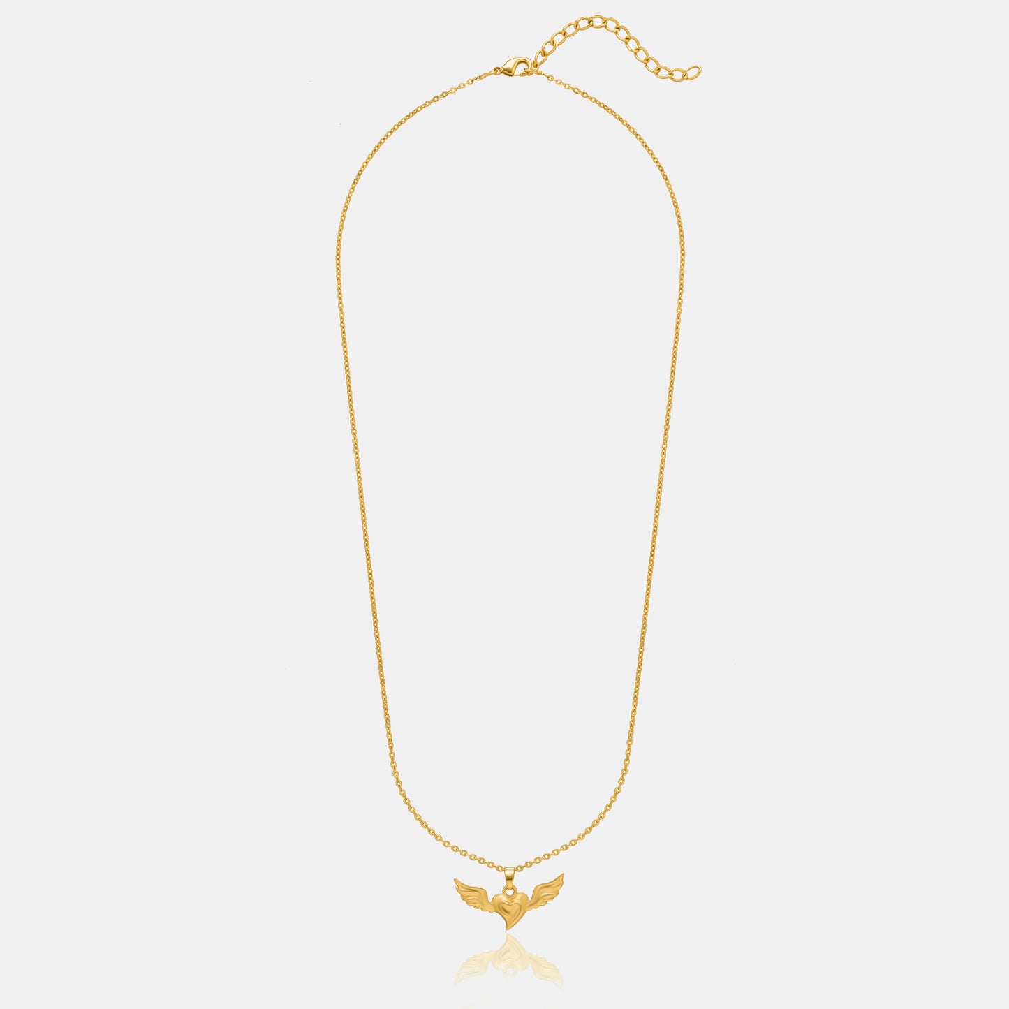 golden necklace with a bird on it