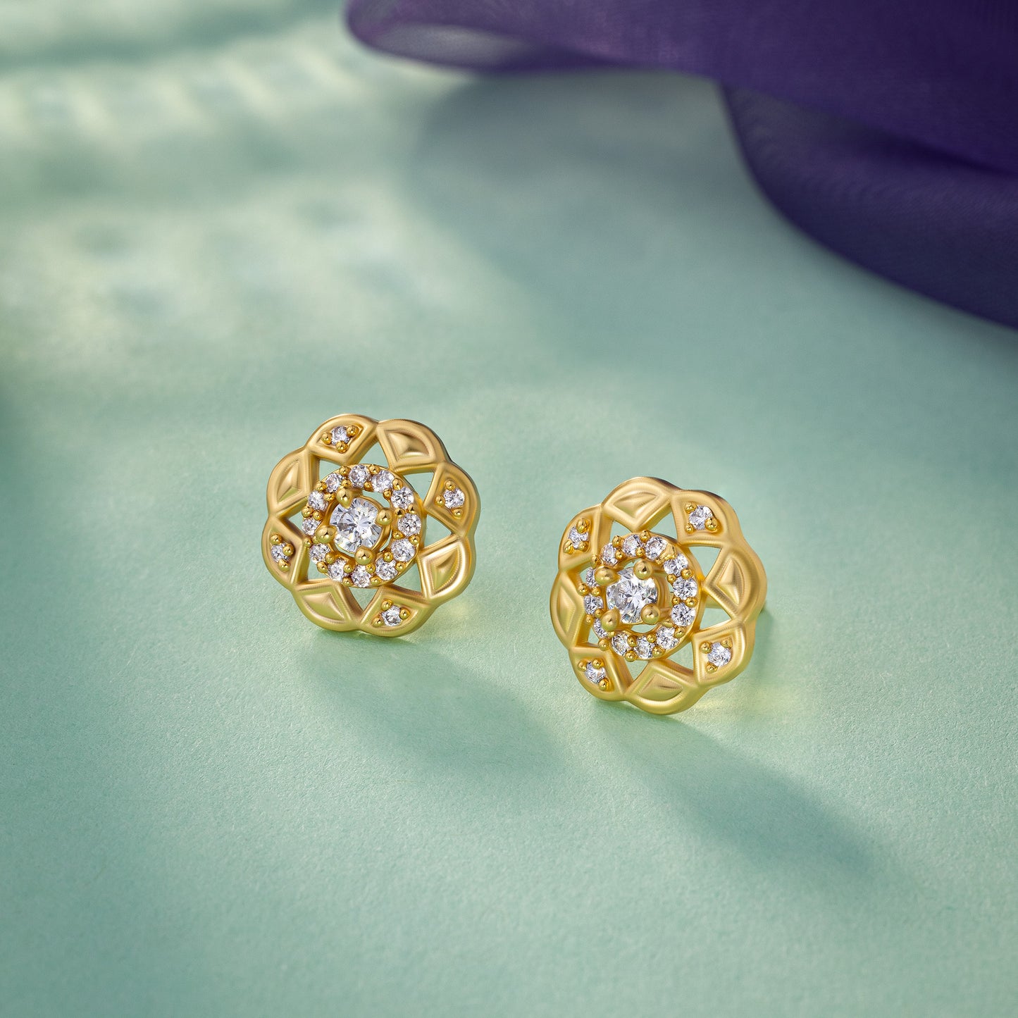 white radiant lotus studs