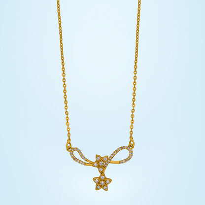 Golden Necklace with a Diamond Star on it