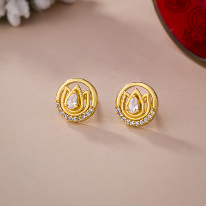 White Lotus Blossom Studs