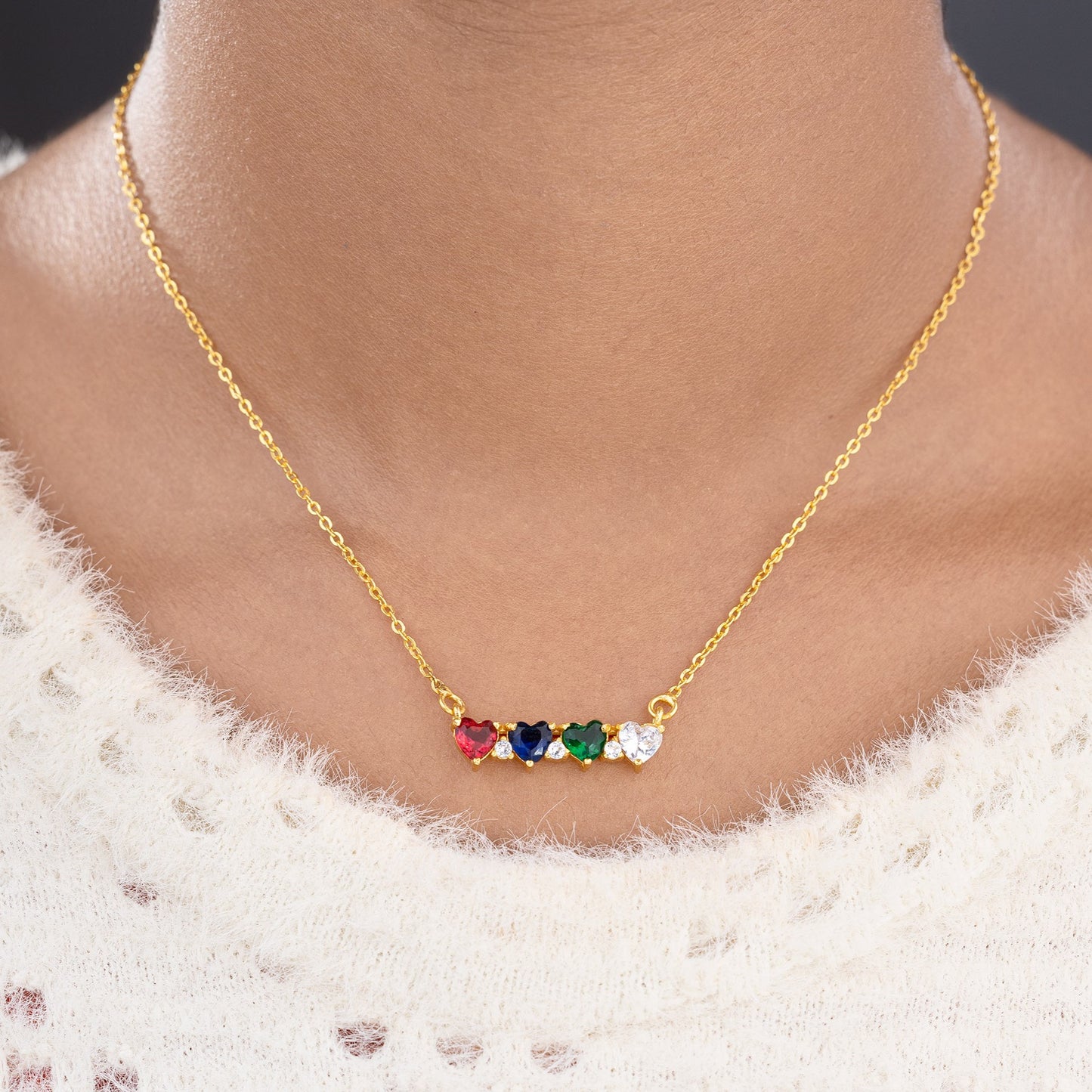 spectrum of hearts necklace