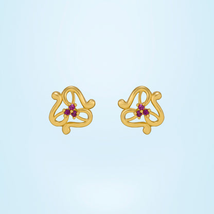 Pair of Golden Earrings with Stones