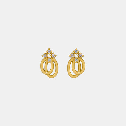 Pair of Golden Earrings with a Diamond