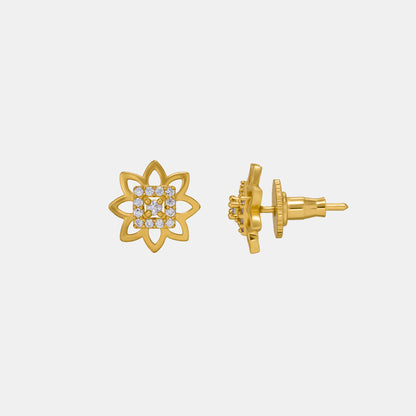 Pair of Golden Earrings with Diamonds