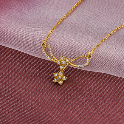 Golden Necklace with a Diamond Star on it