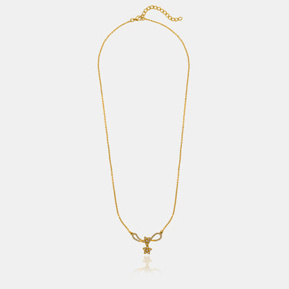 Golden Necklace with a Diamond Star on it