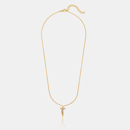 Golden Necklace with a Diamond Pendant