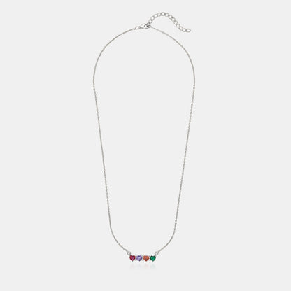 Silver Necklace with Four Gems on it