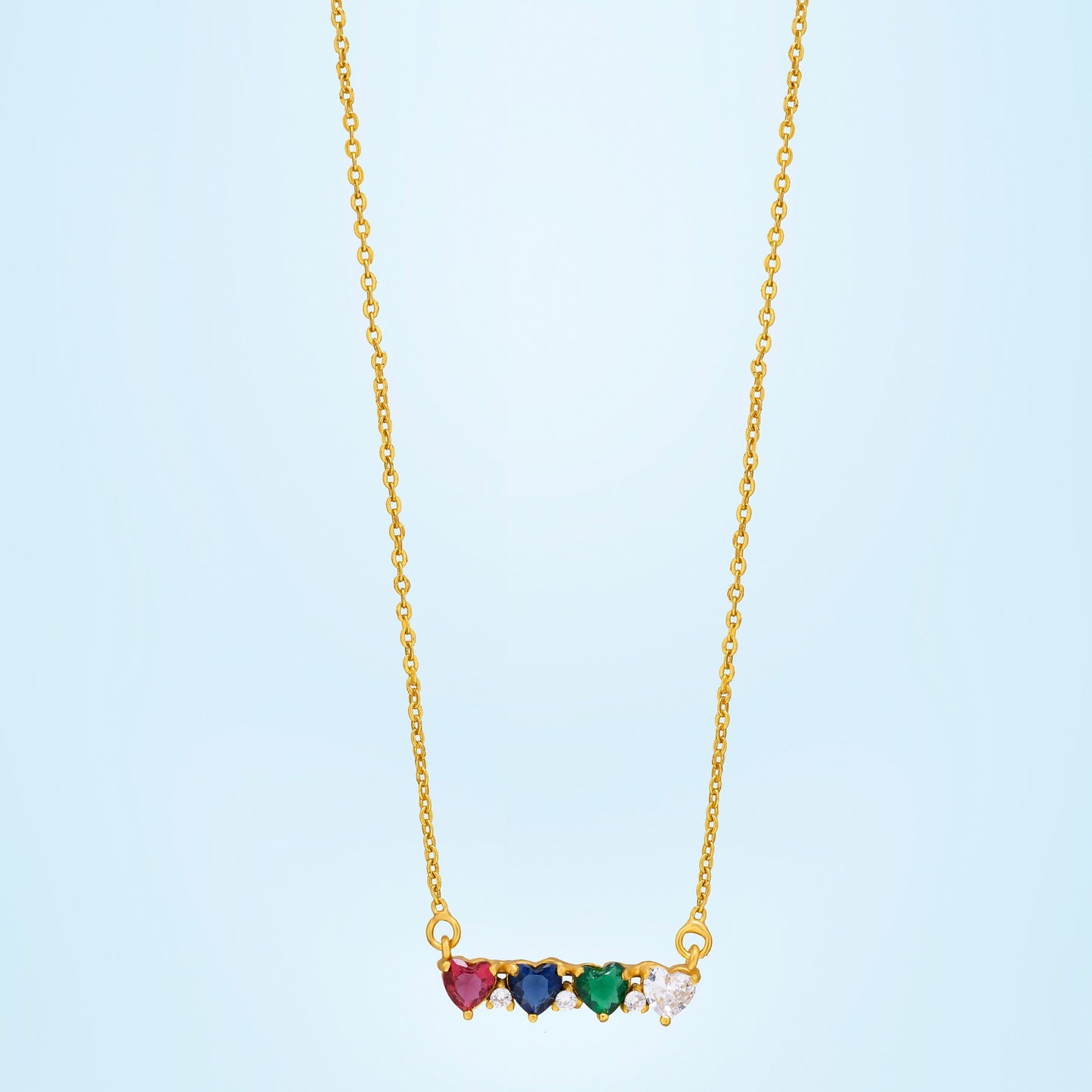 spectrum of hearts necklace