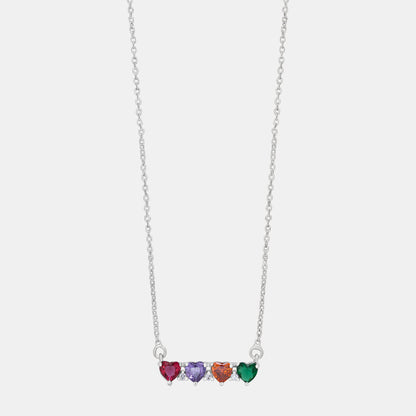 Silver Necklace with Four Gems on it