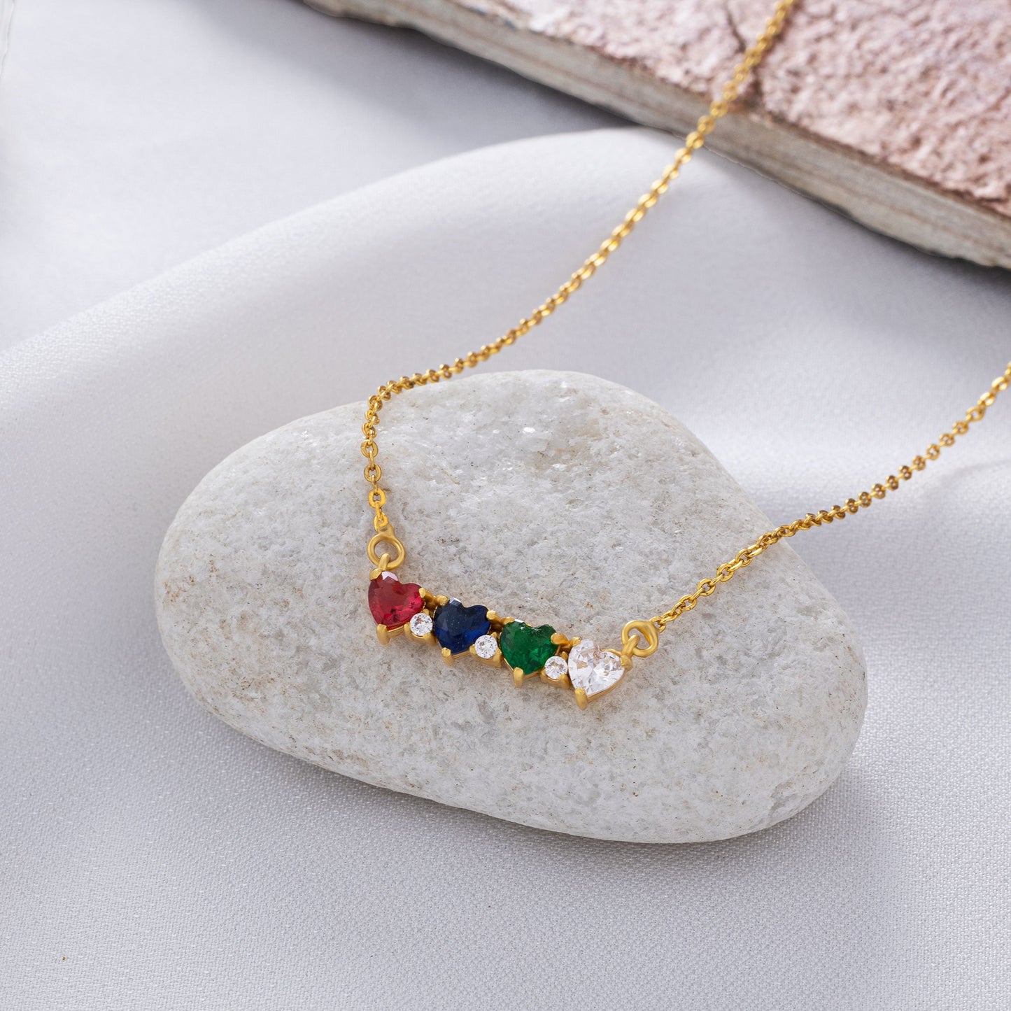 spectrum of hearts necklace