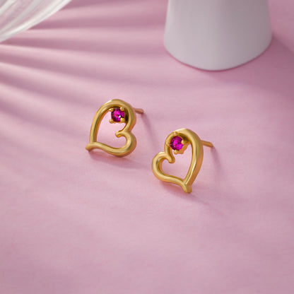 Heart’s Whisper Ruby Studs