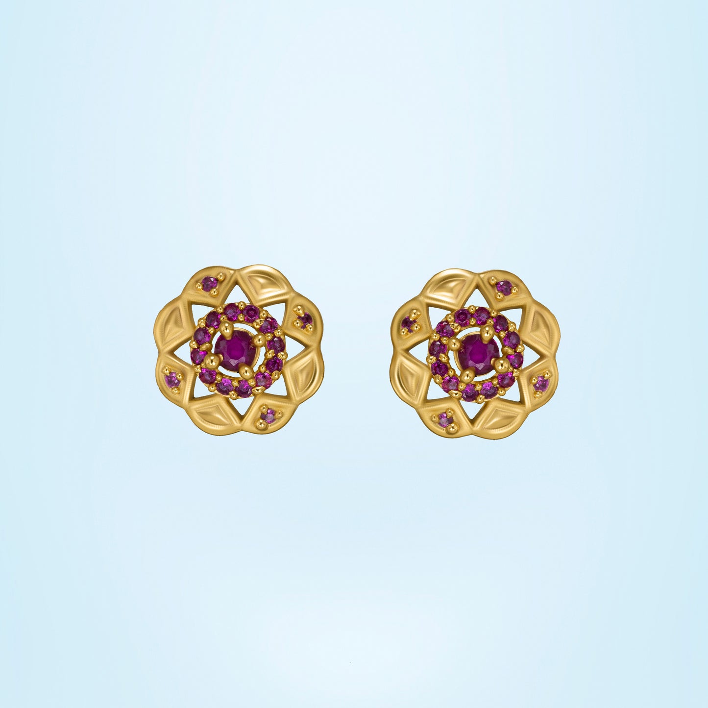 red radiant lotus studs