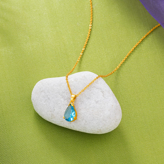 Aqua Blue Tear Pendant