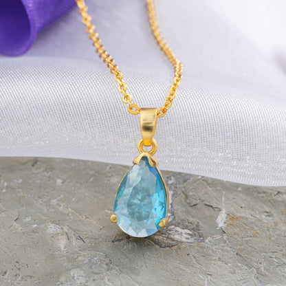 Golden Necklace with a Small Stone