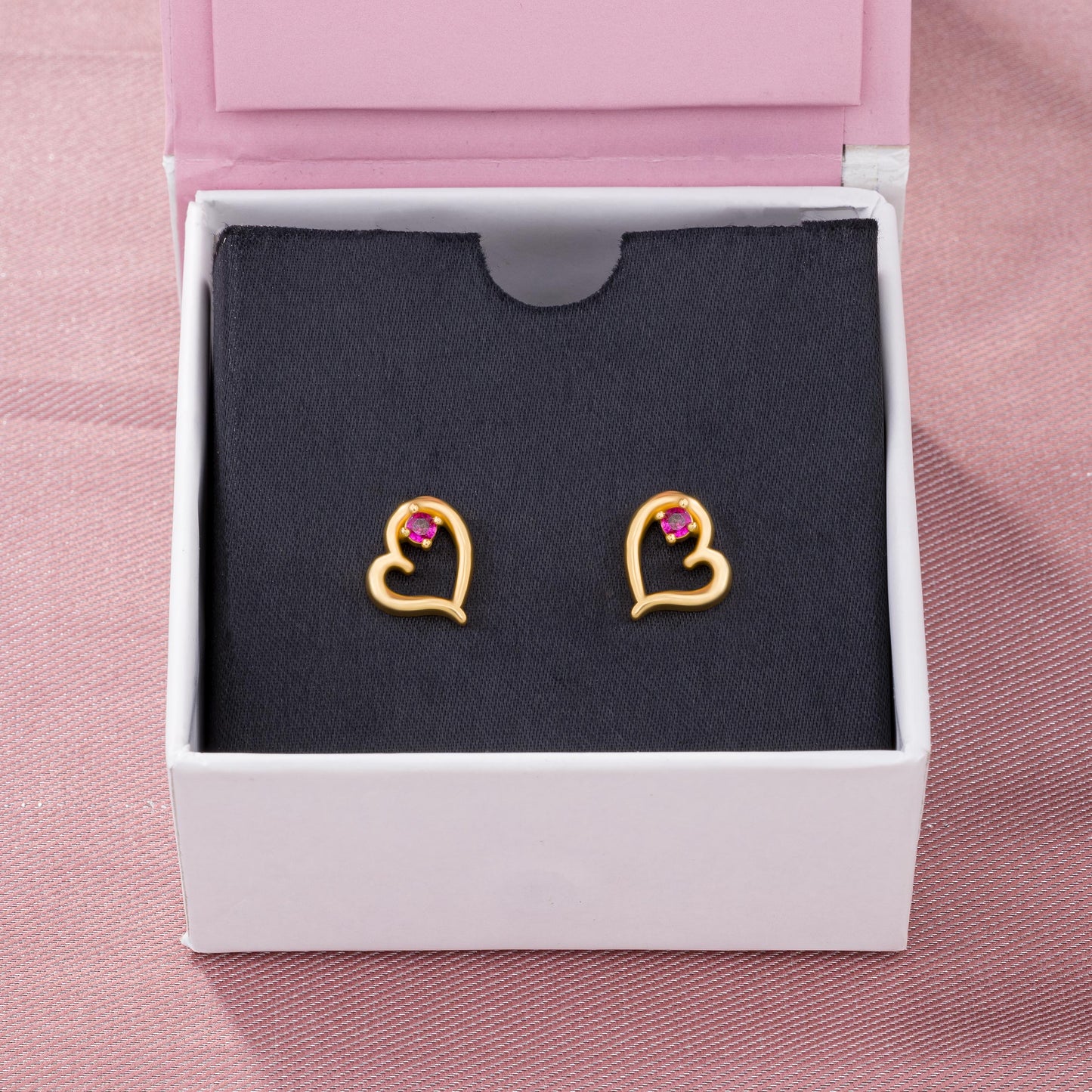 heart’s whisper white studs