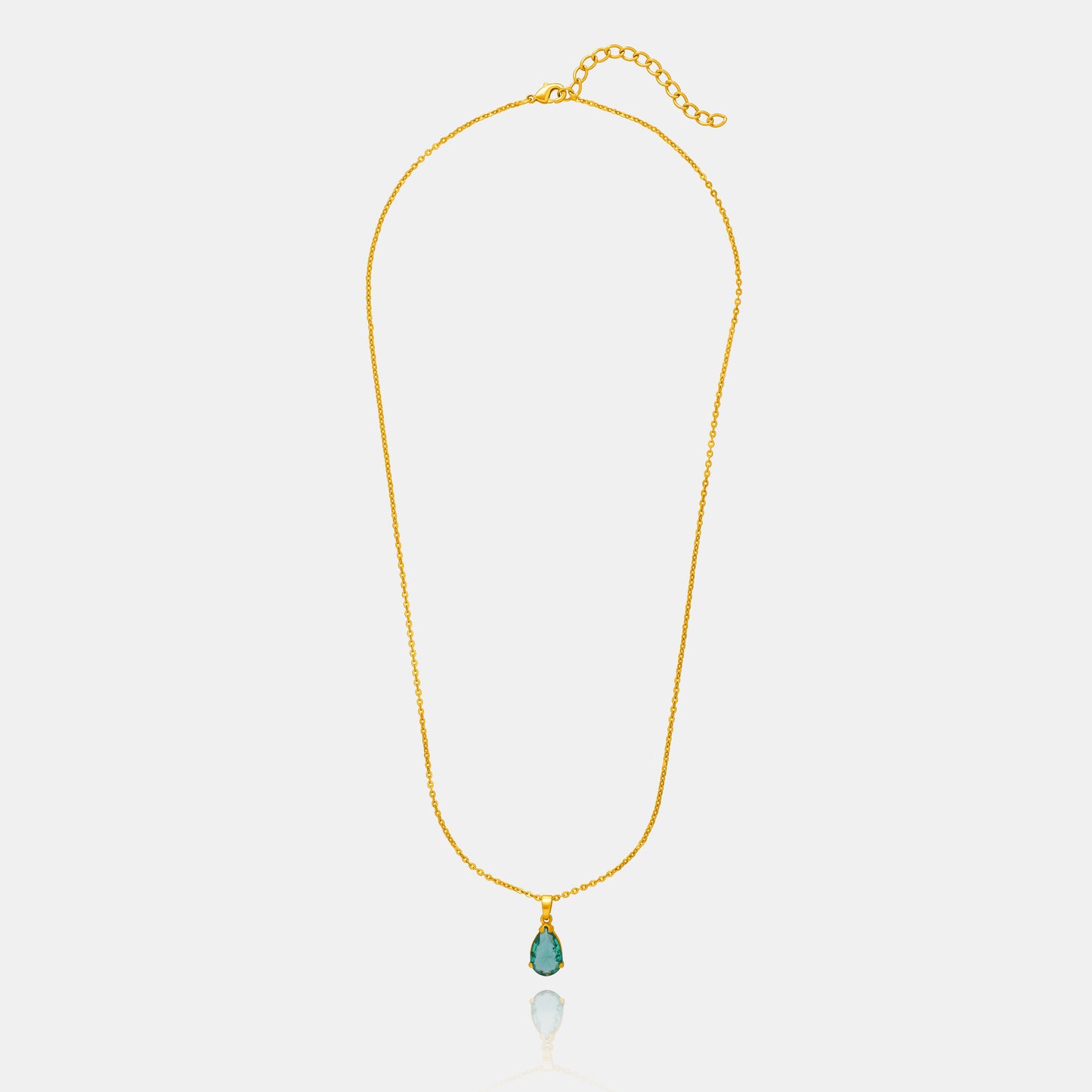 aqua green tear pendant