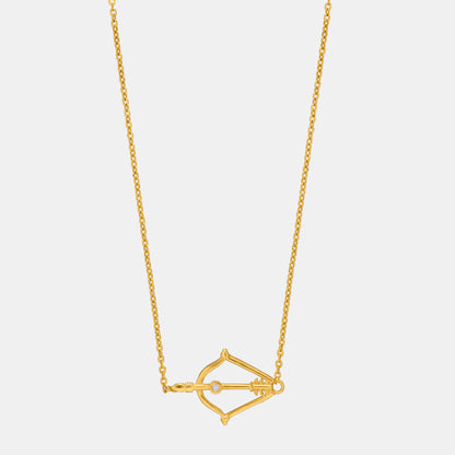 Golden Necklace with a Small Arrow on it