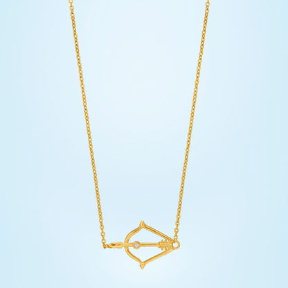 Golden Necklace with a Small Arrow on it