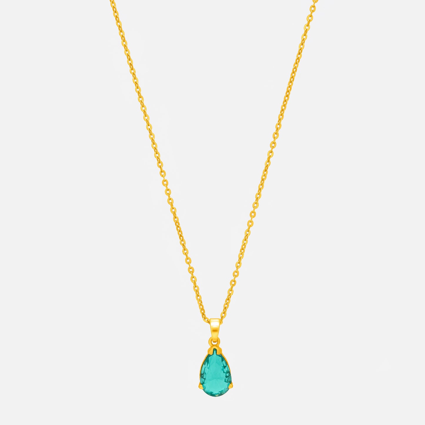 aqua green tear pendant