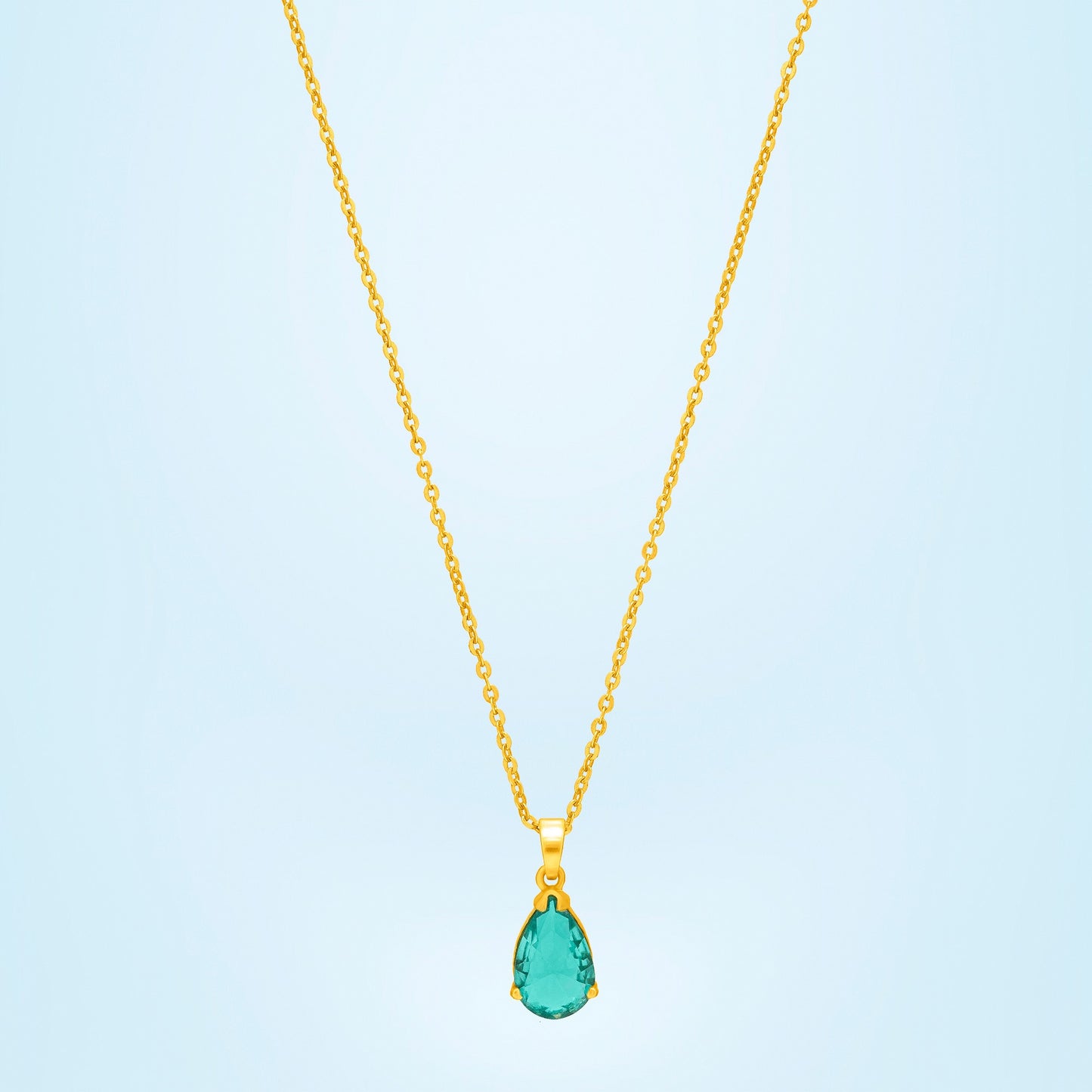 aqua green tear pendant