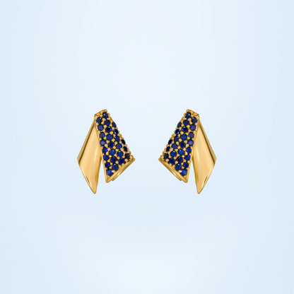 Blue Wave Sapphire Studs