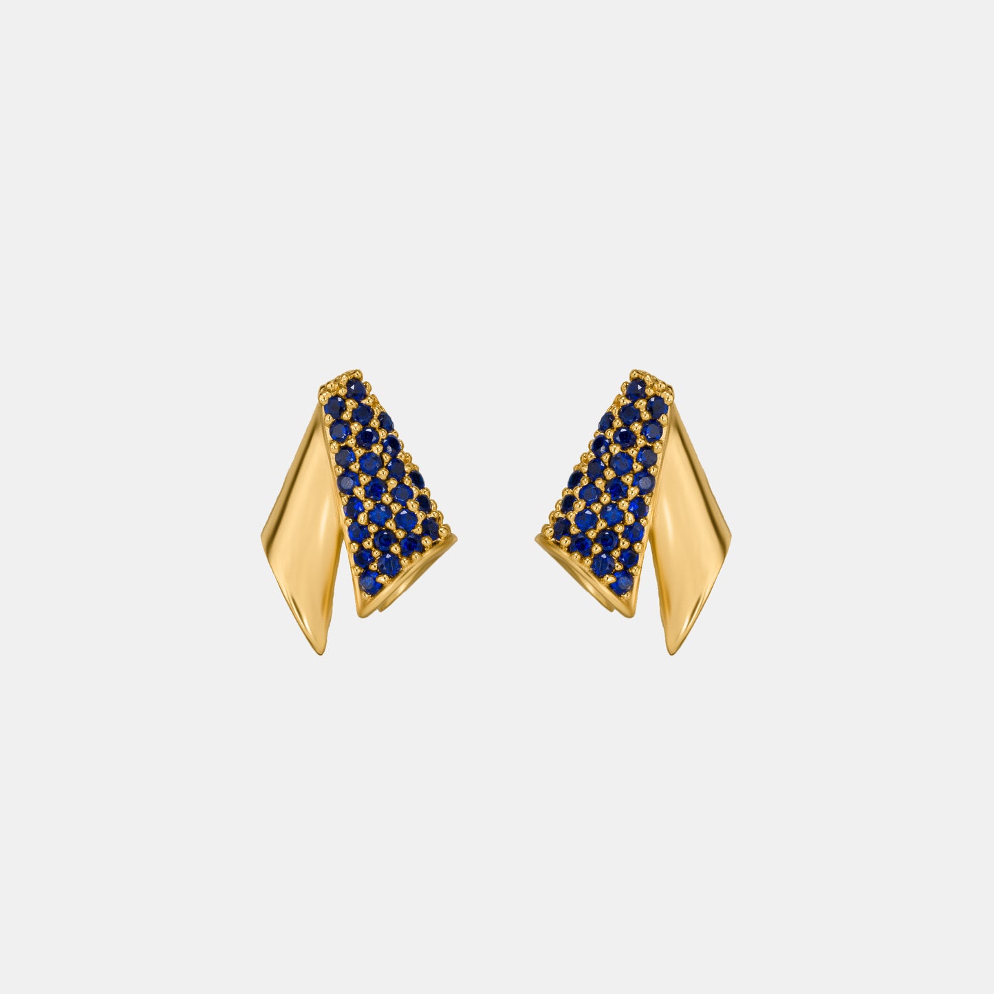 the golden and sapphire earrings